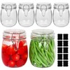 Betrome 25 oz 6 Pack Clear Glass Jars With Airtight