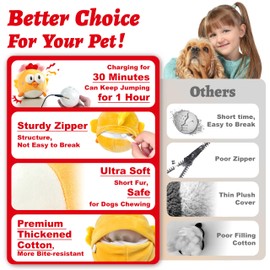 Dog Toy, Interactive Dog Toys, Squeaky Dog Toys with Interactive Dog Ball, Rechargeable Crinkle Dog Chew Toys Pet Plush Toys for Small Medium Large Dog Toys to Keep Them Busy Jumping Music(Chick)