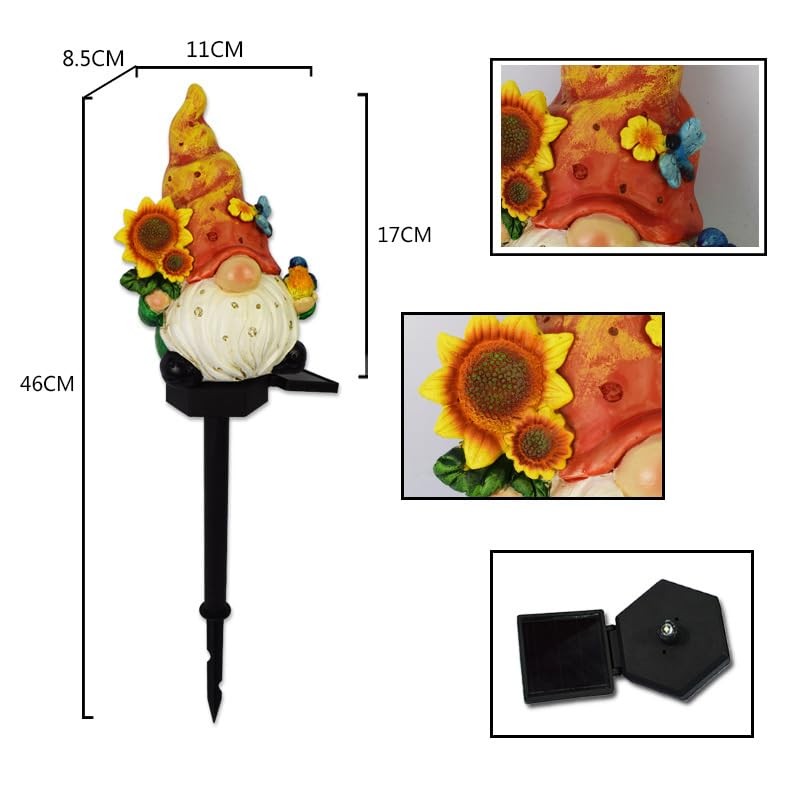 YZYOE 2 Packs of LED Solar Powered Dwarf elf Lights,
