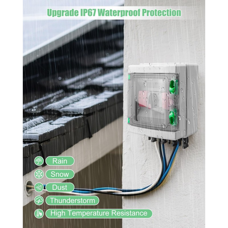 32 Amp 2 Strings Solar Disconnect Switch with DC1000V Lightning