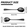 LINGJIA Set of 4 Stainless Steel Salad Servers, Black Salad