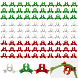 YudeWater 90pcs-Plant Bender, Trellis Clamps for Climbing Plants Garden Plant Grow Tools,Plant Training Clips, Lst Clips for Low Stress Training Plant Stem Support（White, red, Green）