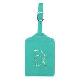 PATIKIL Suitcase Luggage Tags, Lake Blue Heart Leather Name Tags Airplane Bag Accessories Travel Essentials for Flying Hotel Check in Luggage Bags Men Women, 1 Pcs