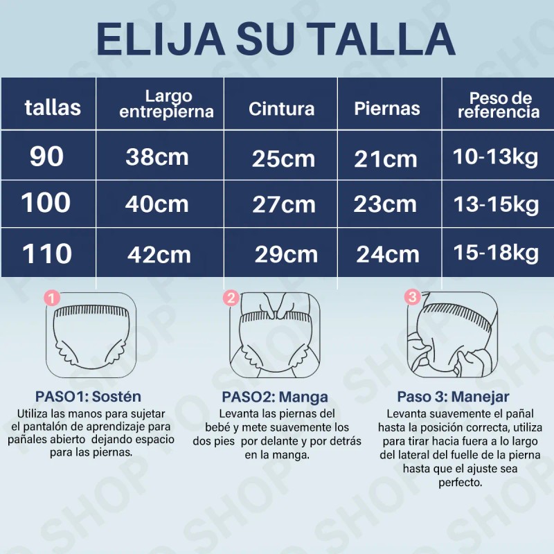 8pzs Calzones Entrenadores De Algodón Reutilizables Pañal