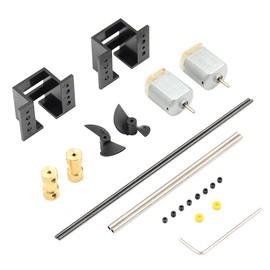POFET Double 130 Motors RC Boat Drive Set Motor Seat 12 cm Shaft Propeller RC Model Ship DIY Kit