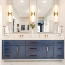 AIJIASI Bathroom Vanity Light Fixtures Over Mirror - 28W Gold Bathroom Light Fixtures with Acrylic Shade 22.8 Inch LED Vanity Light Modern Bathroom Sconces 3000K