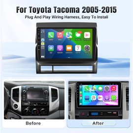 Leadfan Stereo Radio Wireless CarPlay Android Auto for Toyota Tacoma 2005 2006 2007 2008 2009 2010 2011 2012 2013 2014 2015, 9" Touch Screen in-Dash Navigation GPS Head Unit FM WiFi SWC Backup Camera