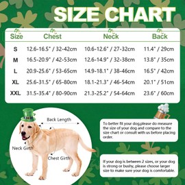 Kuoser St. Patrick's Day Dog Tuxedo Dog Suit and Bandana Set, Dog Wedding Party Suit, Dog Prince Wedding Bow Tie Shirt Formal Dog Attire for Large and Medium Dogs Golden Retriever Samo Bulldogs