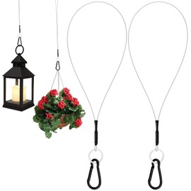 SDTC Tech 2 Pack Hanging Straps with Carabiner Hook 10 Inch Hanging Chain Cable Rope for Bird Feeders, Tree, Plant Extenders, Lanterns, Yard Christmas Decorations