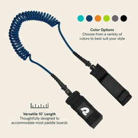 Retrospec Weekender 10' Paddle Board Safety Leash, Coiled for Stand Up Paddleboards