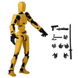 PAVIKE Robot Toy Model Figure Multi-joint Articulated Doll 【Assembly Required】 Children's Day Adult Toy Interesting Toy Approx. 13.7*3*1 cm Approx. 60 g