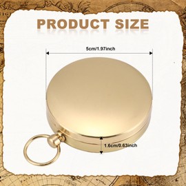 EASONGEE Clamshell Compass, Vintage Brass Compass Luminous Pocket Compass,Pure Copper Shell, Survival Gear, Waterproof Compass for Navigation Outdoor Camping Hiking Marching and Collection