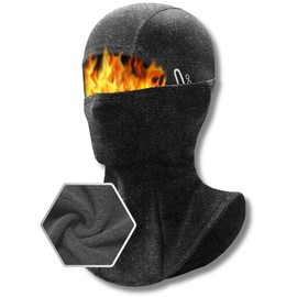Unihauser Gear Balaclava Thermal Ski Mask | Warm Fleeced, Cold Weather Essential Addon to Outdoor Enthusiast's Collection and Motorcycle Accessories (Volcanic Charcoal)