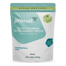 Glucosamina Y Colágeno Tipo Ii Sabor Manzana 300 Gr Pronat