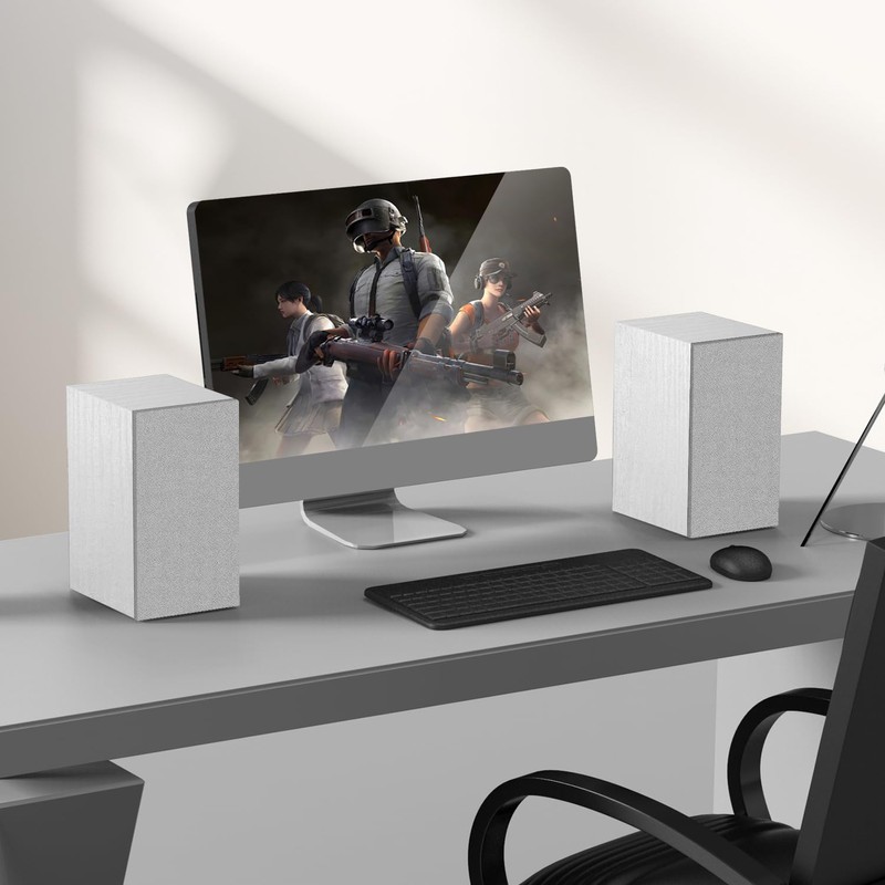Elimavi 30W X 2 Powered Bookshelf Speakers - 3.5-RCA Input