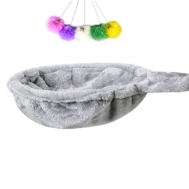 SHENGOCASE 14.6" Light Grey Nest Basket Lounger Hammock Bed for Cat Tree Cat Tower Replacement, 5-Pack Hanging Toys, Cat Tree Accessories Hammock Attachment