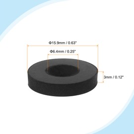 PATIKIL Flat Rubber Washers, 60Pcs 5/8 Inch OD x 1/4 Inch ID x 1/8 Inch Thickness Multi Purpose Spacer Rubber Bushings Anti Vibration Washers for Bolts Screws Home Car Appliances