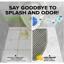 Urinal Mats (10Pack) -Urinal Screen Deodorizer(10 pack) Urinal Cakes Fresh Bathroom Urinal Mat for Floor - Dark Gray Commercial Splash Mats for Men's Restroom