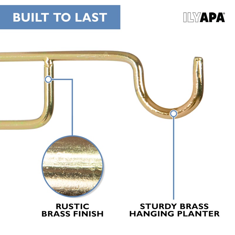 Ilyapa 3 Pack Metal Wall Plant Hangers - 7 Inch