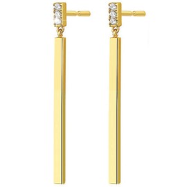 Suyi Minimalist Dainty Bar Stud Earrings Long Drop Dangle Earrings for Women Girls Gold