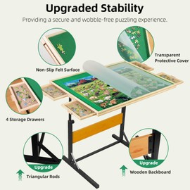 ALL4JIG 2000 Pieces Puzzle Table for Adults Gifts, Wooden Jigsaw Puzzle Table with 4 Drawers, Upgraded Stability & Optimized Lightweight Design, Puzzles for Adults