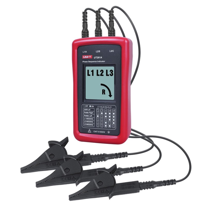 UNI-T 3-Phase Sequence Tester Rotation Meter, AC Phase Sequence Indicator