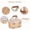 Zettfuly Picnic Basket Set for 4 - Wicker Insulated Picnic