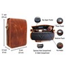 15" leather messenger bag laptop case office briefcase men computer