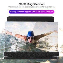 125 Lupa de Pantalla de teléfono Celular 3D de 10 Pulgadas, Amplificador de películas 3D HD, Soporte de Lupa de Pantalla de teléfono