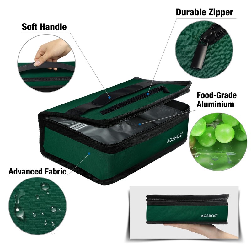 AOSBOS Cool Bag Small Lightweight Lunch Bag Insulated Bag for