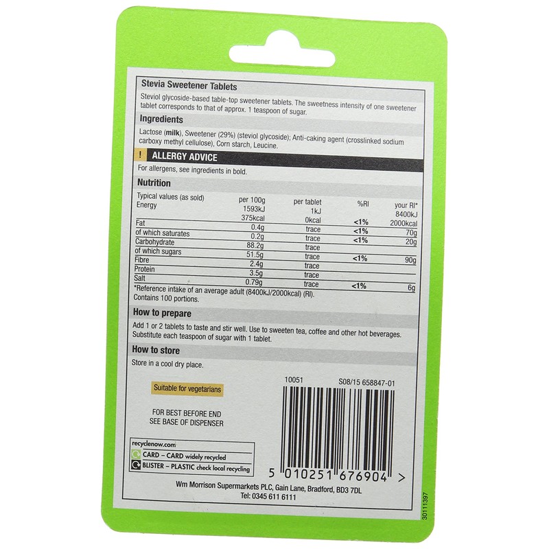 Morrisons 100 Stevia Sweetener Tablets