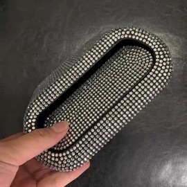 idain - Coche de basura brillante para coche, cubeta de basura colgante con tapa, cubeta de basura con diamantes de imitación, contenedor de arena para vehículo, oficina, hogar (blanco)