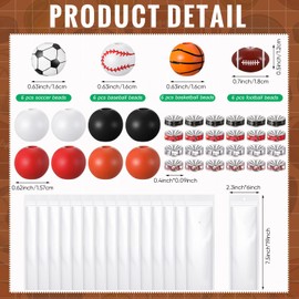 Colarr 16 Set Sports Beads for pens DIY Bead pens Bulk Beadable Pens Making Kit Plastic Assorted ball Beads Crystal Spacer Wood Ballpoint Pen with Black Refills Pen Bag for School Office Gifts