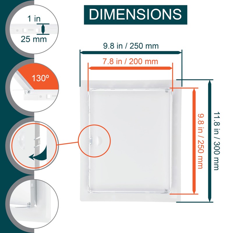ECOPRO VENT 8" x 10" White Metal Access Panel. Service