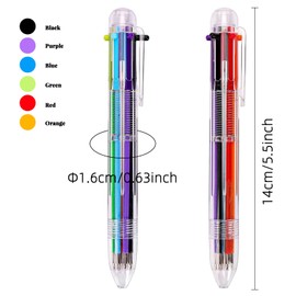 JPSOR 28 Pack Multicolor Pen, 0.5mm 6-in-1 Multicolor Ballpoint Pens, 6 Colors Retractable Ballpoint Pens for Office School Supplies Students Gift