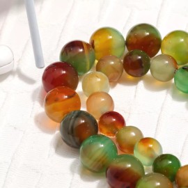 Vanilla Mountain Jewelry Making DIY Multi Color Peacock Agate 8mm Loose Beads