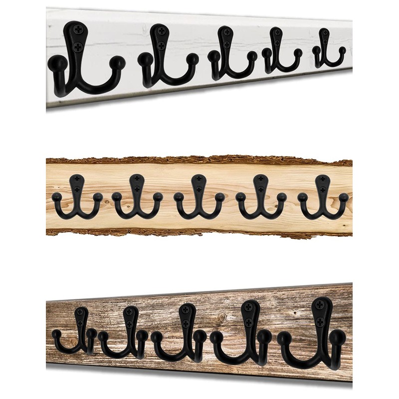 Fuxxer® 5x Classic Solid Coat Hooks Double Hook Towel Hook