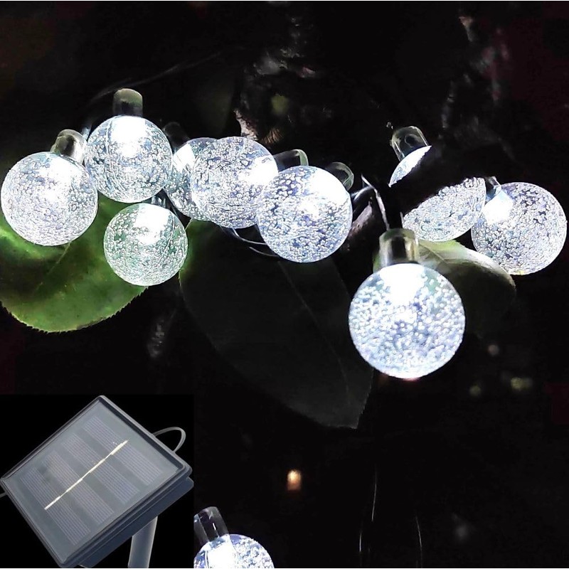 SPLOcolor - Cadena de luces solares impermeables para exteriores, 36