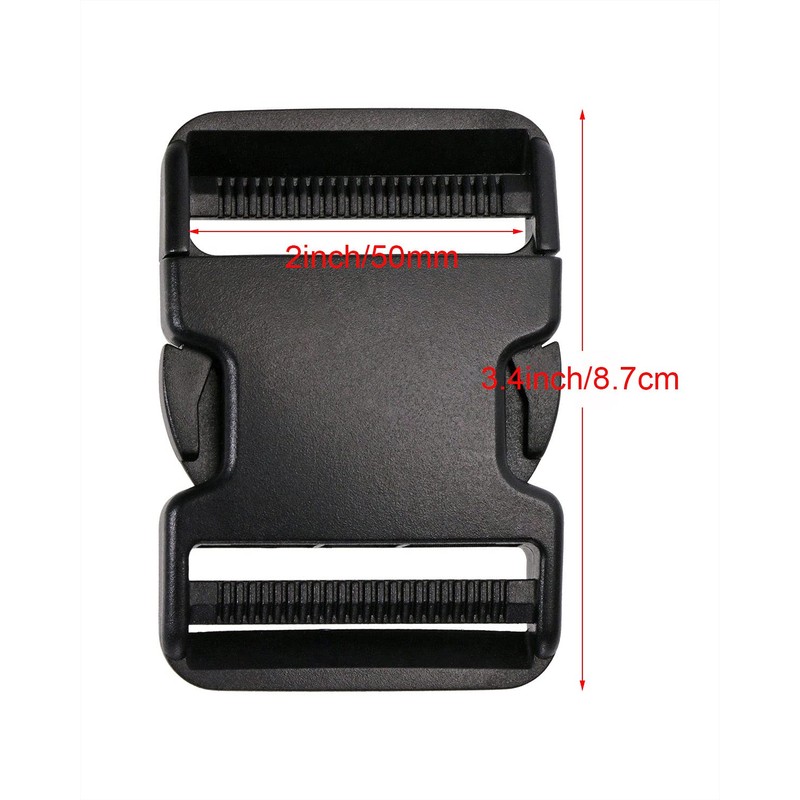 Penta Angel 2Pcs 50mm/2 inch Black Plastic Buckle Clips Heavy