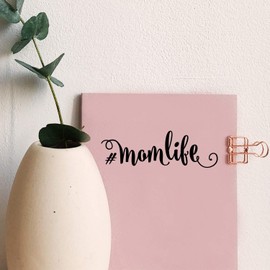 Vinyl Wall Art Decal - #Momlife - 1.5" x 4.5" - Cute Trendy Inspirational Positive Girly Cursive Quote Sticker for Woman Girls Bedroom Closet Playroom Living Room Office Laptop Mug Feminine Decor