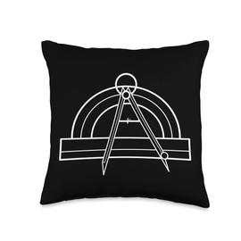 Compass Protractor Draftsman Throw Pillow