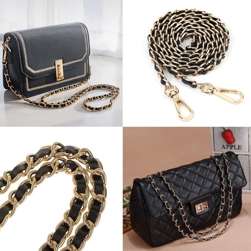 DFsucces Bag Handle Cover Leather Chain Strap Pair Repair Leather