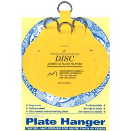 Invisible English Disc Adhesive Large Plate Hanger Set (4-4 Inch Hangers)