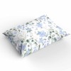 Duvet Cover Set Queen, Blue Hydrangea Flower Leaves on White