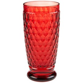 Villeroy & Boch Boston Red Crystal Highball Glasses, Set of 4