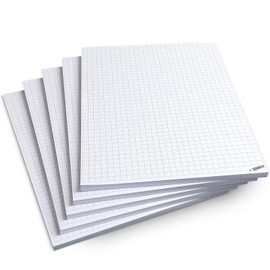 Notepad A5 Squared I Economy Set 5 Pads DIN A5 I 50 Sheets per Pad I Tear Off I 80 g/m² Paper White I Writing Pad, Calculation Pad, Notes