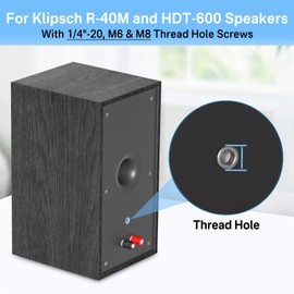 Chunxiao Upgrade Metal Speaker Wall Mount for Klipsch R-40M HDT-600 Speaker Mount, Tilt & Swivel Adjustable Wall Speaker Mount for Klipsch Bookshelf Speaker Wall Mount Brackets Easy to Install, Black