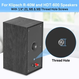 Chunxiao Upgrade Metal Speaker Wall Mount for Klipsch R-40M HDT-600 Speaker Mount, Tilt & Swivel Adjustable Wall Speaker Mount for Klipsch Bookshelf Speaker Wall Mount Brackets Easy to Install, Black