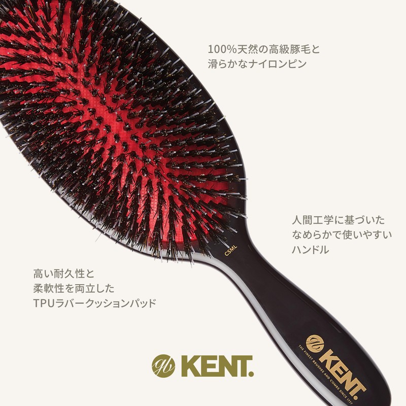 GB KENT British Royal Purveyor Pig Hair Bristle & Nylon