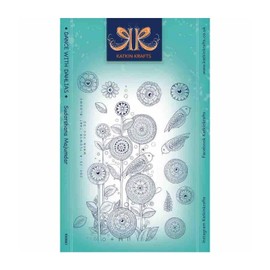 KatKin Krafts KK0061 Dance with Dahlias Clear Stamp Set, 6" x 8", Clear, 6" x 8"
